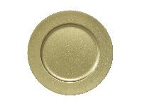 Teller mit Rand GOLD-GLITTER  233074 Ø33cm, rund, Kunststoff