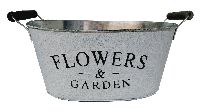 Jardiniere Flowers&Garden GRAU-WEISS  11792 31x21x14,5cm mit Henkel,Metall