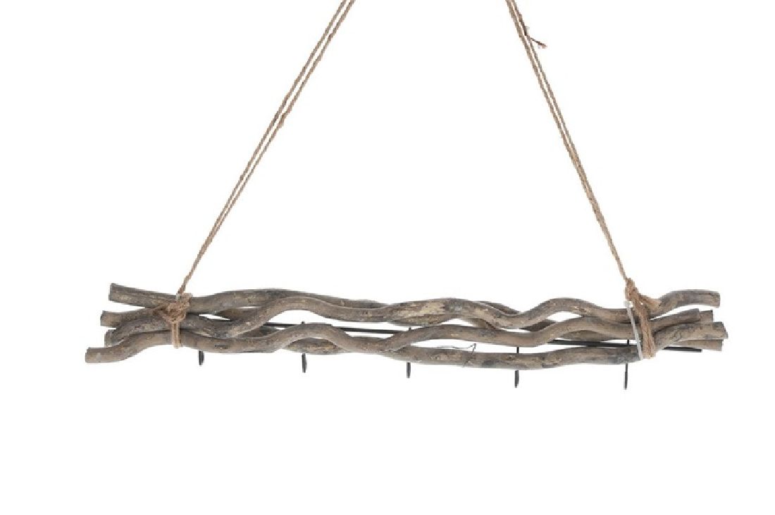 Holz-Zweig / Maulbeeren-Zweig GRAU  11894 zum Aufhängen 50cm mit 5 Metallhaken