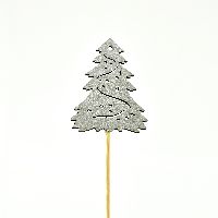 Holzstecker Weihnachten WEISS 15 402 Baum 7cm