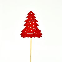 Holzstecker Weihnachten ROT  15 401 Baum 7cm