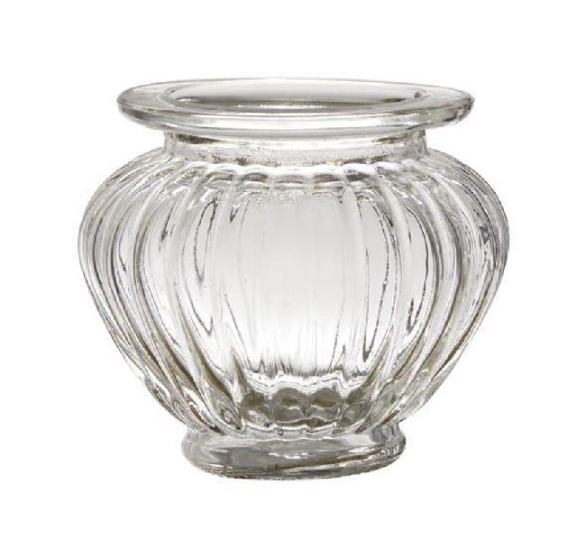 Rundrandglas Vintage gerippt KLAR 1011 Vase Ø10xH9cm