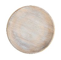 Holzteller / Holzschale natur-weiß-gewischt 18how Ø34,5cm