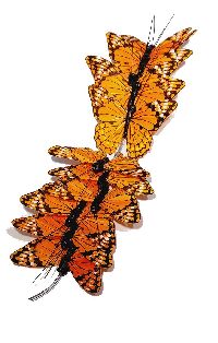 Schmetterling Stecker ORANGE 681 14 08 7cm Federschmetterling